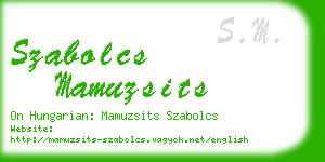 szabolcs mamuzsits business card